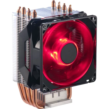 Imagen alusiva al producto Amazon Basics - Enfriador de Aire para CPU con Tecnología Cooler Master, 4 Tubos de Calor, Ventilador RGB LED PWM de 92mm, Aletas de Aluminio, Modelo Compacto