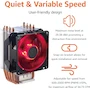 Miniatura de Amazon Basics - Enfriador de Aire para CPU con Tecnología Cooler Master, 4 Tubos de Calor, Ventilador RGB LED PWM de 92mm, Aletas de Aluminio, Modelo Compacto