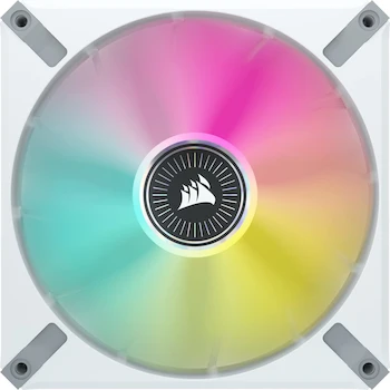 Imagen 3 de Corsair iCUE ML140 RGB ELITE Ventilador PWM de Levitación Magnética RGB 140 mm con iCUE Lighting Node CORE Paquete de 2 Unidades Blanco