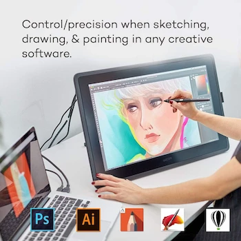 Imagen 2 de Wacom Cintiq 22 Monitor Interactivo Creativo DTK2260K0A Negro con Soporte Ajustable