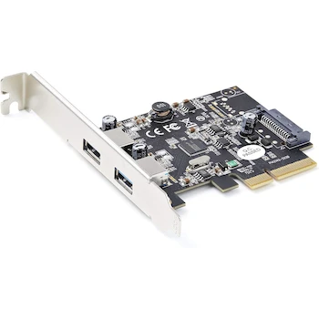 Imagen de referencia para StarTech.com PEXUSB312A3 Tarjeta PCI Express 2 Puertos USB-A 10Gbps USB 3.2 Gen 2 Tipo A Controladora PCIe x2 Perfil Bajo y Completo Negro Windows Linux