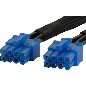 Imagen 2 de SilverStone PP12-PCIE, SST-PP12-PCIE, Negro, 2 Cables de Alimentación PCIe de 8 Pines (PSU) a 12 Pines (GPU), Longitud 550 mm, Calibre 16 AWG, para PSU Modulares de 2ª Generación