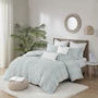 Miniatura de INK+IVY Kara - Juego de Funda de Edredón 100% Algodón, Rayas Jacquard, Color Aqua, Tamaño Matrimonial/Queen (88x92 pulgadas), 3 Piezas (1 Funda de Edredón y 2 Fundas de Almohada 20x26 pulgadas), Modelo B08FPSZ6T8