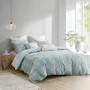 Miniatura de INK+IVY Kara - Juego de Funda de Edredón 100% Algodón, Rayas Jacquard, Color Aqua, Tamaño Matrimonial/Queen (88x92 pulgadas), 3 Piezas (1 Funda de Edredón y 2 Fundas de Almohada 20x26 pulgadas), Modelo B08FPSZ6T8
