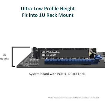 Imagen 2 de Vantec UGT-M2PC130 Adaptador M.2 NVMe PCIe x4 Low Profile Negro con Soporte para Longitud 110mm