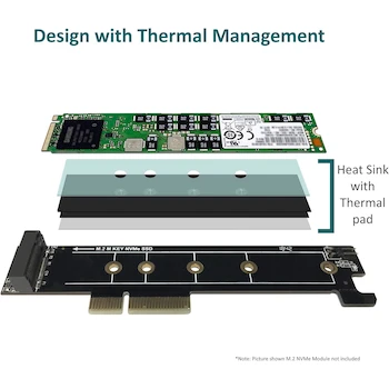 Imagen 4 de Vantec UGT-M2PC130 Adaptador M.2 NVMe PCIe x4 Low Profile Negro con Soporte para Longitud 110mm
