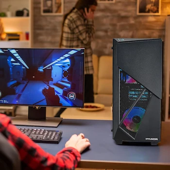 Imagen 5 de HYUNDAI Pc Gaming Inferno ATX, Torre Mid Tower con Fuente 650W 80 Plus Bronze, Ventiladores RGB Digitales, Panel Lateral Vidrio Templado Negro