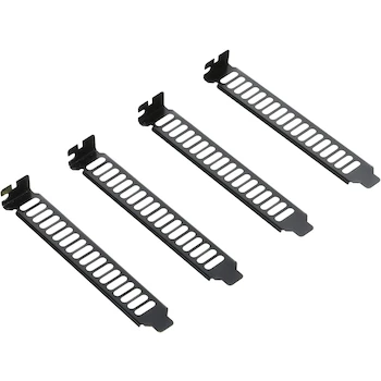 Imagen de referencia para SilverStone Technology SST-AEROSLOTS-BP-USA Aeroslots-BP Cubierta de Ranura PCIe, 4 Unidades, Negro Polvo, Longitud 120 mm, Peso 2.11 onzas, Dimensiones del Paquete 6.1 x 5.59 x 0.91 pulgadas