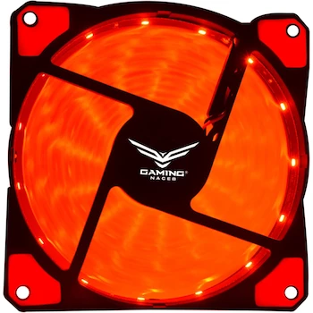 Imagen de referencia para GAMING NACEB Ventilador para Computadora de Escritorio con 15 LEDs Rojos, Modelo NA-0920R, Dimensiones 120 x 120 x 25 mm