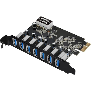 Imagen de referencia para SIIG LB-US0514-S1 PCI Express 2.0 x1 USB 3.0 Adapter Plug-in Card, 7 USB 3.0 Ports, Dimensions 12 x 8.3 x 2.2 cm, Weight 100 g, ASIN B075SL611C, Style 7 Puertos ExternalPort, USB Hardware Interface, 4 GB Max Compatible Memory