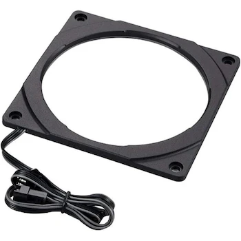 Imagen de referencia para Phanteks PH-FF120RGBP_BK01 Halos RGB Fan Frame RGB 120mm Montaje en Ventilador, Color Negro, Material Plástico, Dimensiones 120x120x6mm, Serie Halos