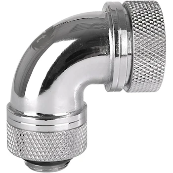 Imagen de referencia para Thermaltake Pacific DIY LCS Cromo G1/4 PETG 16 mm (5/8") Tubo 90 Grados Compresión Fitting CL-W097-CA00SL-A