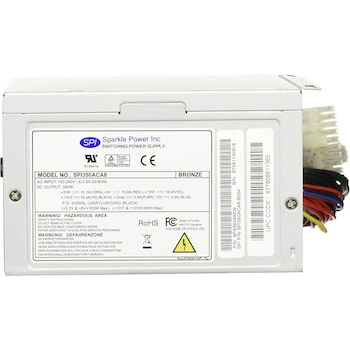 Imagen 3 de Sparkle Power SPI350ACA8-B204 Internal ATX12V 350-Watt Power Supply, Dimensions 140(L) x 150(W) x 86(H) mm