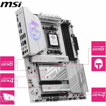 Imagen 5 de MSI MPG B850 Edge TI WiFi Motherboard ATX - AMD Ryzen 9000/8000/7000 Series AM5 Socket