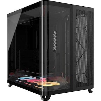 Imagen de referencia para Corsair AIR 5400 LX-R RGB iCUE LINK Caja para PC Semitorre Mid-Tower Triple Cámara Panorámica con 3 Ventiladores LX-R RGB Reverse-Rotor Preinstalados - Negro
