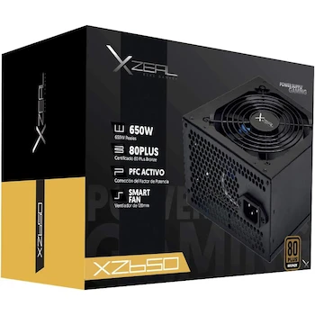 Imagen 3 de Fuente de Poder Xzeal XZ650 650W 80 Plus Bronze Ventilador 120mm ATX No Modular Negro Stylos XZPS650B