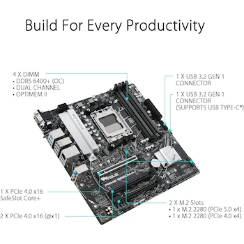 Imagen 3 de ASUS Prime B650M-A II - Micro ATX - Socket AM5 - Chipset AMD B650 - Placa Base