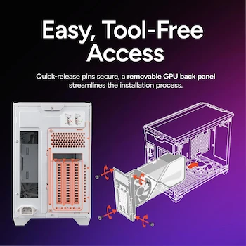 Imagen 5 de Cooler Master NR200P V2 - Funda para PC Mini-ITX, Color Blanco, Vidrio Templado, Serie MasterBox, Compatible con RTX 5080|RX 9070 XT