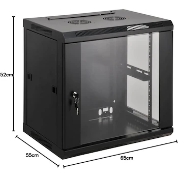 Imagen 3 de Gabinete Mural Intellinet AC-7294 Serie 711814, 19", 9U, Dimensiones 500 x 600 x 450 mm, Color Negro, Material Plástico, para Servidores