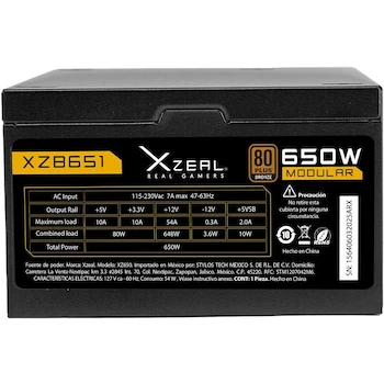 Imagen 4 de Fuente de Poder Xzeal XZ650M ATX 650W 80 Plus Bronze Modular Negro