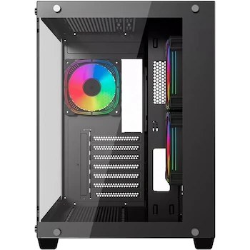Imagen 3 de Stylos Gabinete Gamer CXi2 Micro ATX Mini Torre 3 Fan Cristal Templado RGB Negro XZGAMC2B