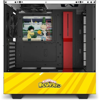 Imagen de referencia para NZXT H510i Rivals My Hero Academia Limited Edition Compact ATX Mid-Tower Gabinete CA-H510I-MH-RV Amarillo/Negro con Panel de Vidrio Templado