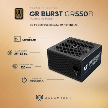 Imagen 3 de Balam Rush GR Burst GR550B Fuente de Poder ATX 550W 80 Plus Bronze No Modular Legend Negro BR-937696