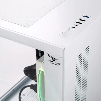 Imagen 3 de Gabinete Gamer GAMING NACEB Serie Starfall B Modelo NA-0636 Formato ATX Tipo Torre Color Blanco Dimensiones 43 x 43 x 34 cm Material Vidrio Templado