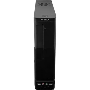 Imagen 2 de Gabinete Mini Torre Slim Acteck Atom GS240 Essential Series Micro ATX Mini ITX Negro con Fuente 450W + 2x USB 2.0 + 1 Ventilador