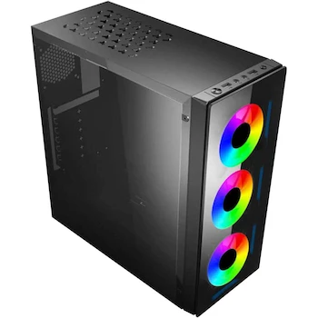 Imagen 3 de Gabinete XZEAL XZ110-1 ATX Micro-ATX Mini-ITX RGB Cristal Templado XZCGB12B Blanco