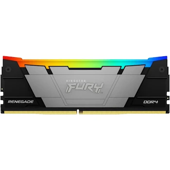 Imagen alusiva al producto Kingston Fury Renegade Black RGB DDR4, Memoria Gamer para PC, Capacidad: 8GB, Factor de Forma: DIMM 288-Pin, Color: Negro/RGB, Numero De Parte: KF432C16RB2A/8