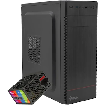 Imagen de referencia para Stylos STPGAC4B Gabinete Micro ATX Modelo 2 con Fuente de Poder 500W Color Negro