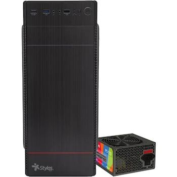 Imagen 2 de Stylos STPGAC4B Gabinete Micro ATX Modelo 2 con Fuente de Poder 500W Color Negro