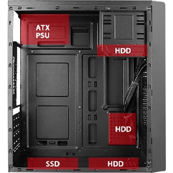 Imagen 5 de Stylos STPGAC4B Gabinete Micro ATX Modelo 2 con Fuente de Poder 500W Color Negro