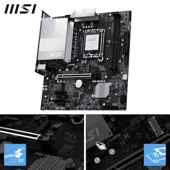 Imagen 3 de MSI PRO H810M-B Placa Base Micro ATX Intel H810 LGA 1851 DDR5 6400 2x DDR5 UDIMM