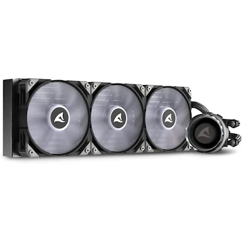 Imagen 2 de Sharkoon S90 RGB AIO Refrigeración Líquida para CPU, Radiador 360 mm, 3 Ventiladores RGB, Modelo S90, Serie RGB