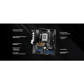 Imagen 5 de Placa Base ASRock B850M Pro-A WiFi AMD AM5 Micro ATX