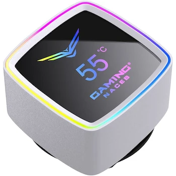 Imagen 5 de Naceb NA-0656B Boreal Enfriamiento Líquido AIO 360 mm con Pantalla Digital 3" 3 Ventiladores PWM ARGB Bomba Silenciosa Compatible Intel AMD Blanco