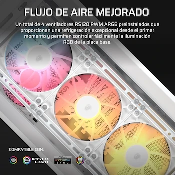 Imagen 4 de CORSAIR Frame 4000D LCD RS ARGB Chasis Modular ATX Semitorre – Pantalla Táctil LCD XENEON Edge, 4 Ventiladores RS120 ARGB PWM – Blanco