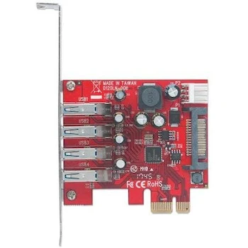 Imagen 2 de Manhattan AC-7235 Tarjeta USB 3.0 PCI Express 4 Puertos Corto-Bracket