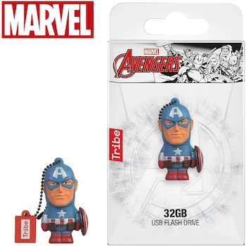 Imagen 4 de Manhattan RAM-3046 Tribe FD016701 Memoria USB 32 GB USB 2.0 Serie Marvel Capitán América Color Azul y Rojo Figura 3D
