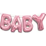 Miniatura de Kit de Pancarta de Globos de Letras "BABY" en Foil Rosa Brillante, Marca Unique Party, Modelo 53684, ASIN B01N6WOZ4Z, Tamaño 35 cm por Letra, Color Rosa, 1 Juego