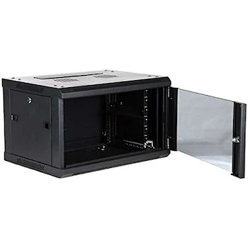 Imagen 5 de Gabinete Mural Intellinet 203845 19" Rack 15U Montaje en Pared Negro con Puerta de Cristal Inastillable