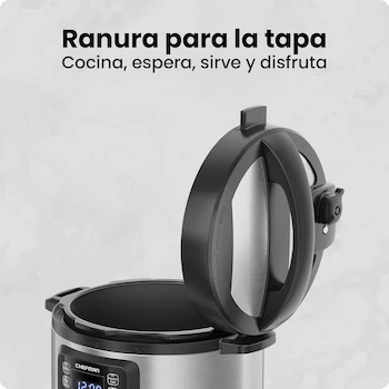 Imagen 5 de Chefman Multicooker 9 en 1 de 6 Cuartos Negro - Olla a Presión Programable RJ40-6-V3-MX