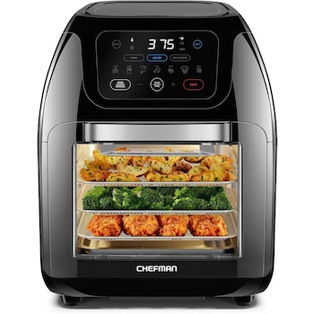 Imagen de referencia para Chefman - Freidora Digital Multifuncional + Asador, Deshidratador, Horno de Convección, Modelo RJ38-10-RDO-V2, Capacidad 10L, Color Negro, Tamaño Pequeño