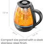 Miniatura de Chefman Tetera Eléctrica de Vidrio Borosilicato con Infusor de Té, Modelo RJ11-10-GMRL-TI, Color Negro, Capacidad 1 Litro, Dimensiones 7.68 x 5.66 x 7.8 Pulgadas