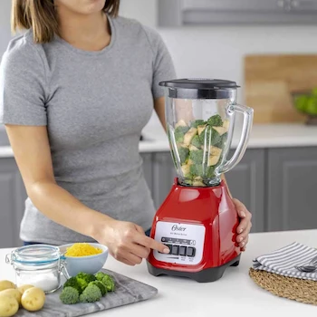 Imagen 5 de Oster Licuadora BLSTKAGRPB con Vaso de Vidrio 1.5 Litros, 2 Velocidades Más Pulso, Color Rojo