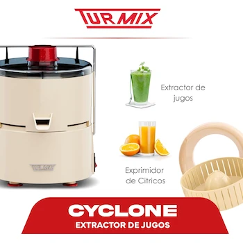 Imagen 4 de Extractor de Jugos Turmix Jr. Ciclone TU03, 2 en 1 Exprimidor de Cítricos, Color Beige, Modelo Cyclone Jr