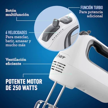 Imagen 4 de Oster Batidora de Mano FPSTHM3532 6 Velocidades Blanca Mango Ergonómico
