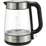 Miniatura de Amazon Basics Hervidor Eléctrico de Vidrio y Acero Inoxidable para Té y Café, Capacidad 1.7 Litros, Color Negro y Plateado, 1.7L